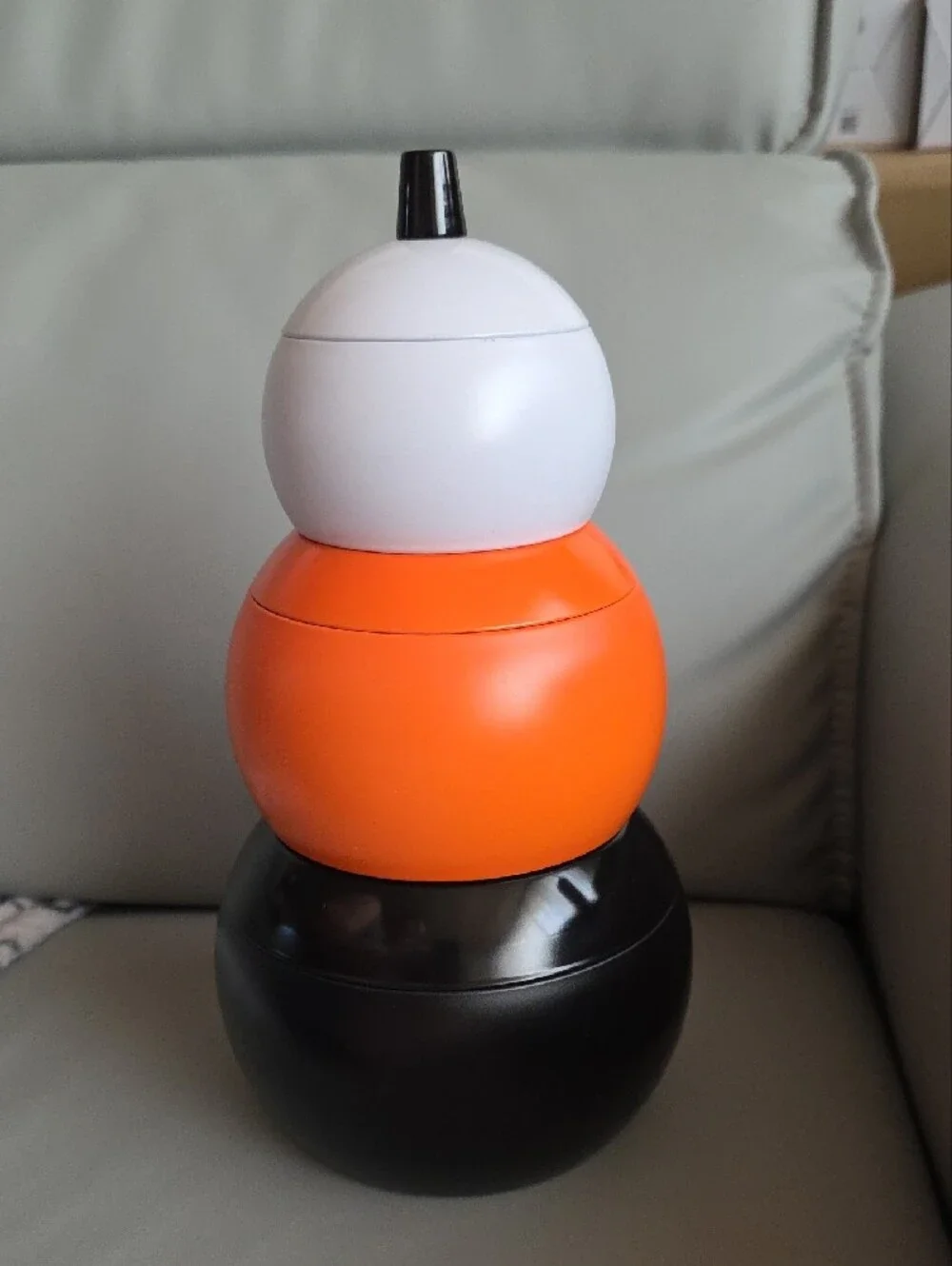 IKEA Halloween Pumpkin Stackable Containers - White, Orange, Black
